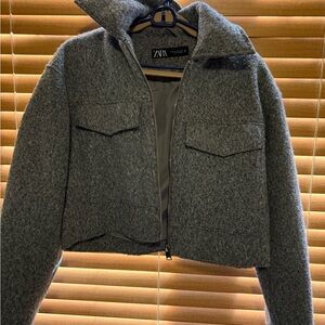 Zara Women's Charcoal Utility Jacket